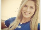 Ex-BBB Renata posa para revista do time de futebol Cruzeiro