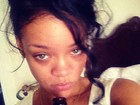 Rihanna publica foto em rede social sem maquiagem e exibe olheiras