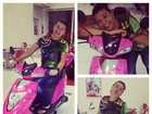 David Brazil ganha moto cor de rosa de aniversário