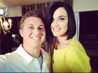 Luciano Huck posa com Katy Perry