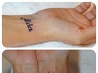 Xuxa tatua o nome da mãe, Alda, no pulso