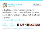 'Não me importo com fofoca', diz Miley Cyrus em rede social