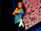 Rayanne Morais ensaia no palco do Miss Brasil