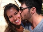 Ex-BBBs Adriana e Rodrigão curtem fim de semana romântico