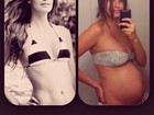 Carol Francischini posta foto de antes e depois da gravidez