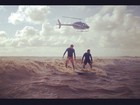 Marcelo Serrado e Rodrigo Santoro surfam no Amapá