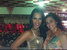 Ex-BBBs Kelly e Noemi curtem noite de samba na quadra do Salgueiro