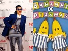 Rihanna participa de evento natalino com look 'Bananas de Pijamas' 