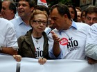 Famosos participam de passeata em favor dos royalties do petróleo no Rio