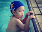 Coruja, Adriane Galisteu baba pelo filho na natação: 'Olha meu peixinho aí'