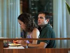 Max Fercondini e Amanda Richter almoçam juntos em shopping no Rio