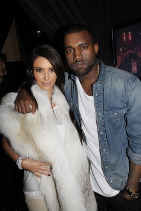Kim Kardashian e Kanye West na semana de moda de Paris, na França (Foto: Getty Images/ Agência)