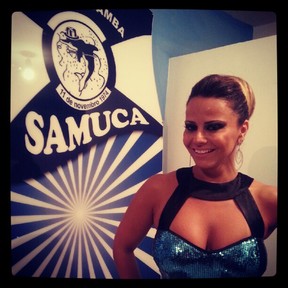 Viviane Araújo na quadra da escola de samba Samuca, em Rio Claro, interior de São Paulo (Foto: Instagram/ Reprodução)