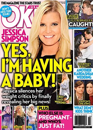 Revista OK diz que Jessica Simpson está grávida (Foto: Reprodução/Revista OK)