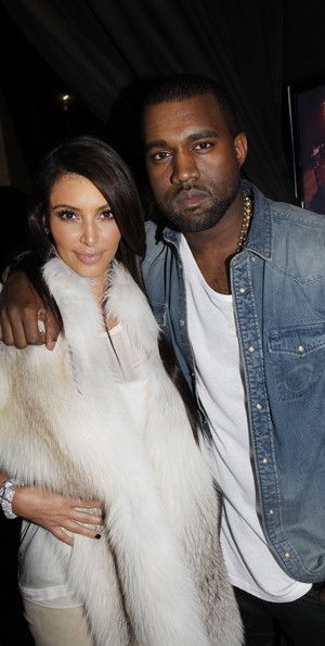 Kim Kardashian e Kanye West na semana de moda de Paris, na França (Foto: Getty Images/ Agência)