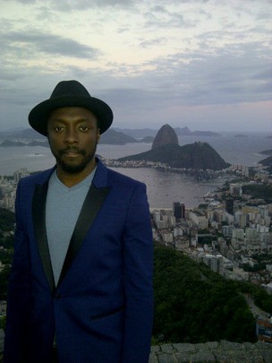 Will.i.am, do Black Eyed Peas, no Rio de Janeiro (Foto: Reprodução/Twitter)