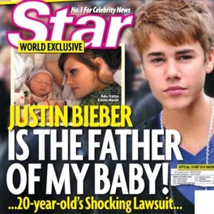 "Star Magazine" mostra foto do suposto filho de Justin Bieber (Foto: Reprodução/Star Magazine)