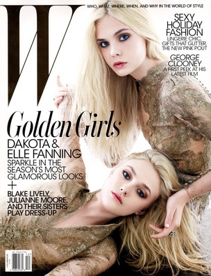 Capa da revista "W" com Dakota e Elle Fanning (Foto: Reprodução / W)