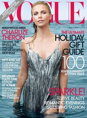 A atriz Charlize Theron na capa da "Vogue" americana (Foto: Reprodução / Vogue)
