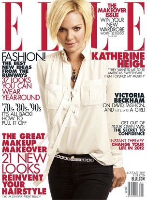 Katherine Heigl na capa da revista "Elle" (Foto: Reprodução / Elle)