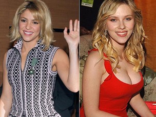 Shakira e Scarlett Johansson (Foto: Agências AFP e Getty Images)
