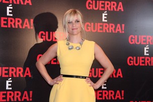 Reese Witherspoon na coletiva de seu novo filme, 'Guerra é Guerra' (Foto: Felipe Panfili e Roberto Filho / AgNews)