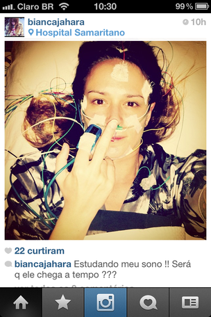 Bianca Jahara no hospital do Rio (Foto: Reprodução/Instagram)