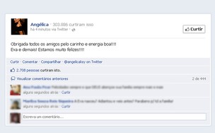 Angélica agradece carinho dos fãs no Facebook (Foto: Facebook / Reprodução)