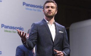 Justin Timberlake em coletiva de imprensa de uma marca de eletrônicos em Las Vegas, nos Estados Unidos. (Foto: Reuters/ Agência)
