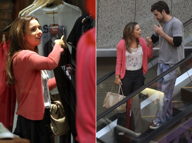 Regiane Alves faz compras com o namorado em shopping do Rio (Foto: Marcus Pavão / AgNews)