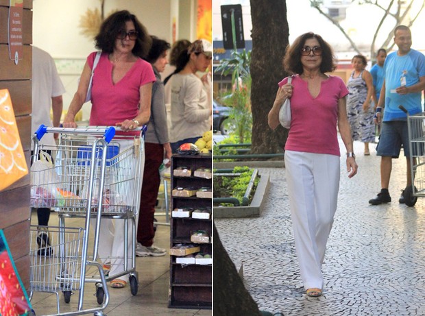 Betty Faria faz compras em mercado no Leblon, Rio (Foto: Rodrigo dos Anjos / AgNews)