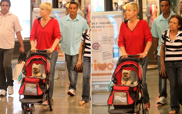 Xuxa passeia com o cachorro em shopping do Rio - 620x390 (Foto: Delson Silva / Ag News)