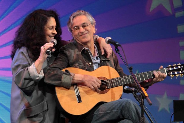 Caetano Veloso e Gal Gosta gravam 'Programa do Jô' (Foto: Orlando Oliveira / AgNews)