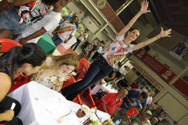 Ana Furtado em evento na quadra da Grande Rio, em Caxias, Rio de Janeiro (Foto: Thiago Mattos/ Ag. News)