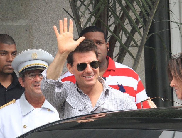 Tom Cruise no hotel no Rio (Foto: Gabriel Reis/AgNews)