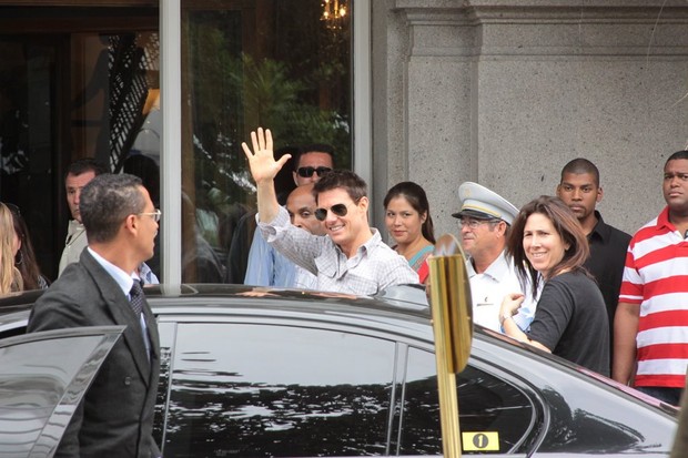 Tom Cruise no hotel no Rio (Foto: Gabriel Reis/AgNews)