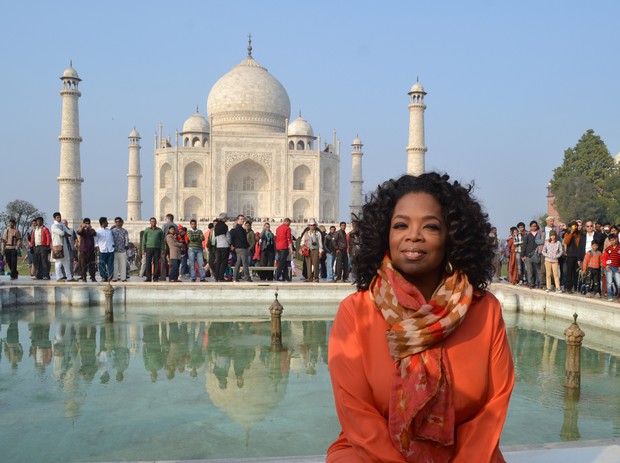 Oprah Winfrey na Índia (Foto: Agência/AFP)