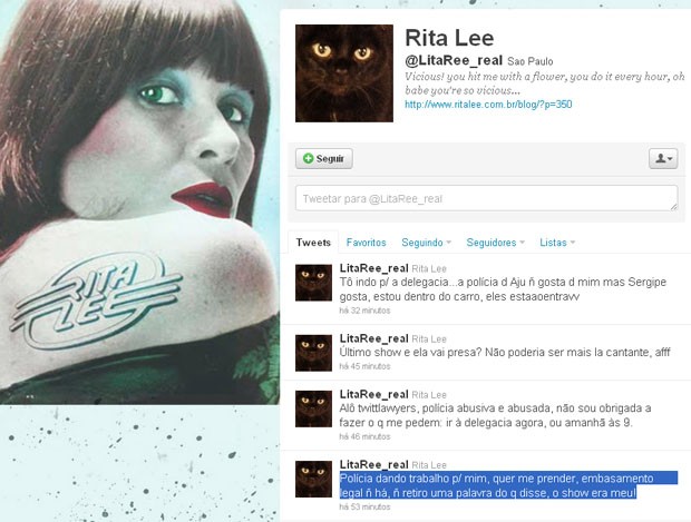 O Twitter de Rita Lee (Foto: Reprodução/ Twitter)