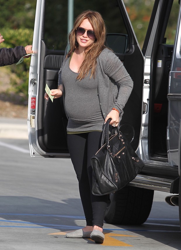 Hilary Duff grávida (Foto: Grosby Group)
