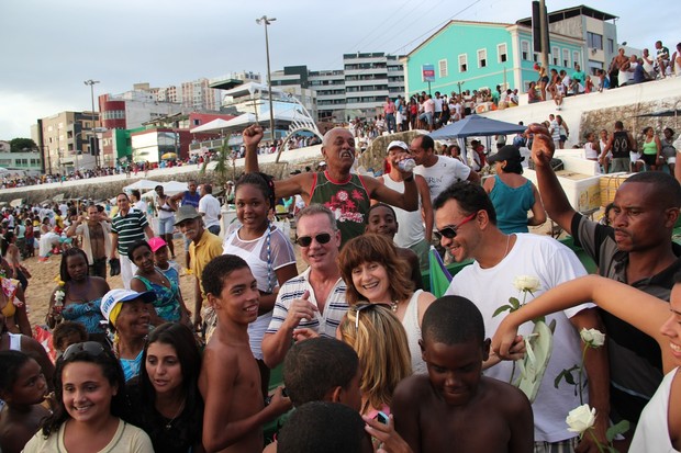Luiz Fernando Guimarães e Zezé Polessa em Salvador, na Bahia (Foto: Uran Rodrigues/ Divulgação)
