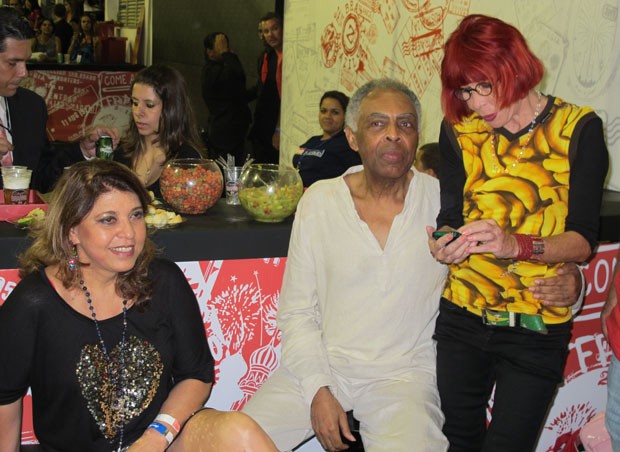 Roberta Miranda, Gilberto Gil e Rita Lee no camarote Brahma (Foto: Felipe Abílio / EGO)