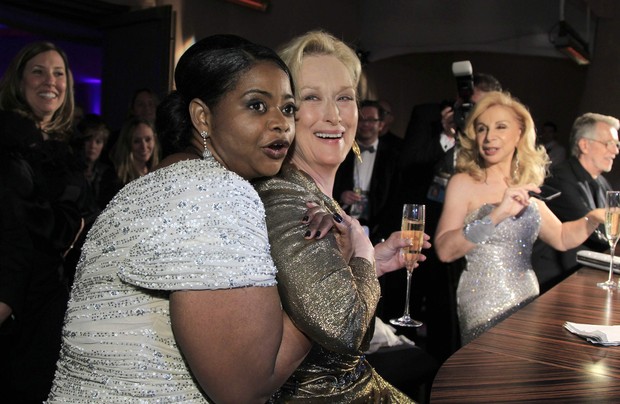Meryl Streep e Octavia Spencer em festa pós-Oscar (Foto: Reuters)
