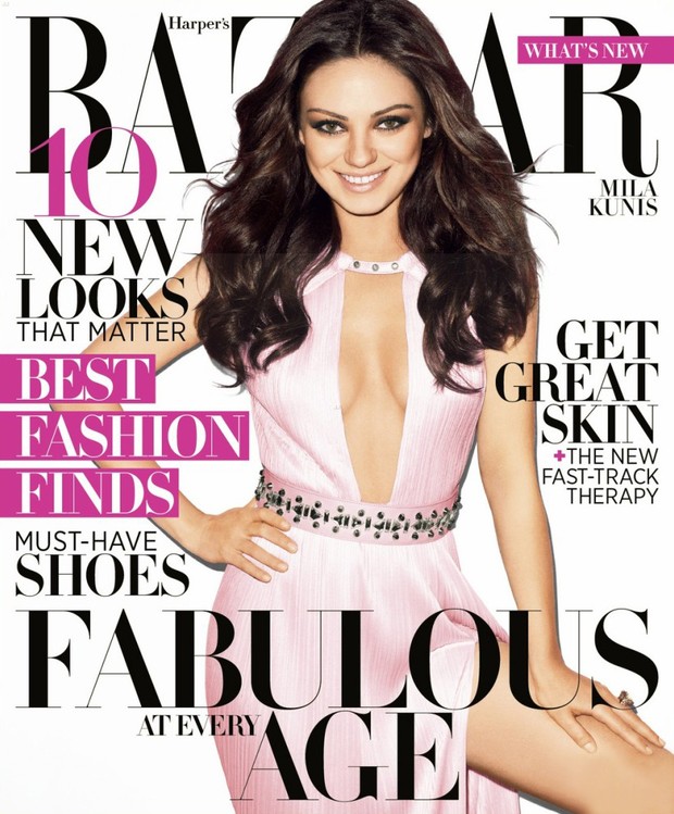Mila Kunis na capa da 'Harper's Bazaar' de abril (Foto: Divulgação / Harper's Bazaar)