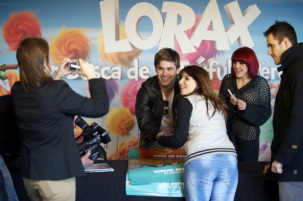 Zac Efron promove o filme 'Dr. Seuss The Lorax' em Madri, na Espanha (Foto: Getty Images/ Agência)