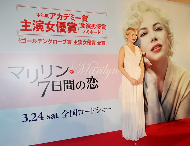 Michelle Williams na première do filme ‘Sete dias com Marilyn’ em Tóquio, no Japão (Foto: Brainpix/ Agência)