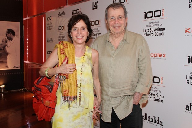 Daniel Filho com a mulher em evento no Rio (Foto: Roberto Filho/ Ag.News)