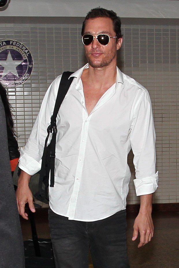 Matthew McConaughey desembarca em São Paulo (Foto: Manuela Scarpa/Photo Rio News)