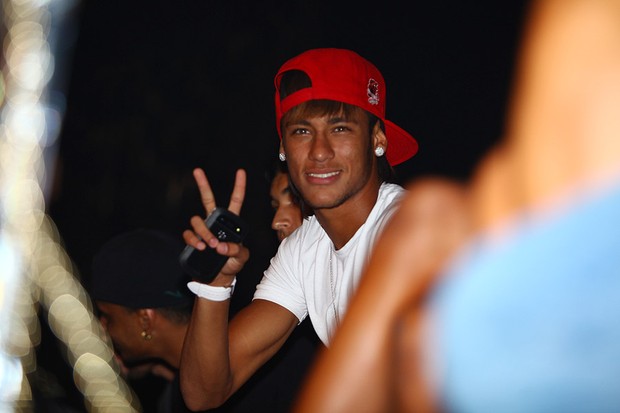 Neymar na gravação do DVD de Alexandre Pires em São Paulo (Foto: Iwi Onodera/ EGO)