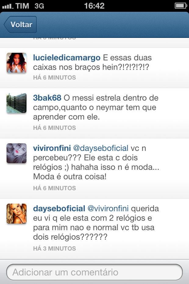 Comentários no Instagran sobre a foto de Neymar usando dois relógios (Foto: Reprodução / Instagran)