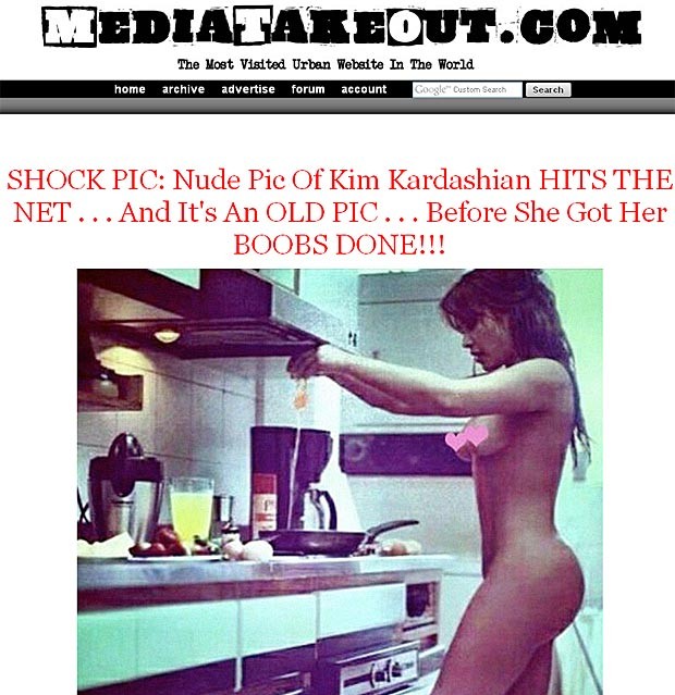 Suposta foto de Kim Kardashian nua cai na rede (Foto: Reprodução)